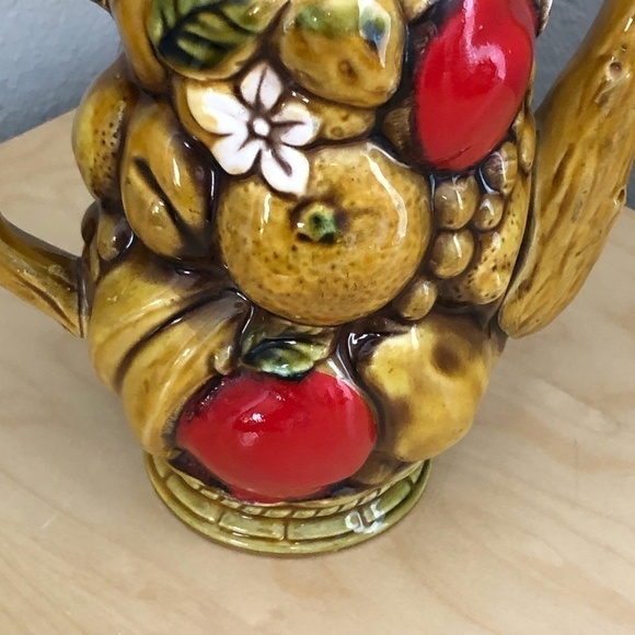 1960's Inarco Japan Stacked Apples Chocolate Tea Pot - Picture 7 of 7